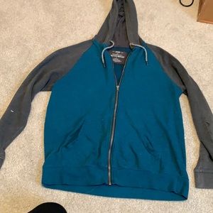 grey and blue jacket